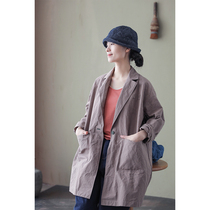 An old original Spring paragraph card with its high-dense canvas suit collar outline-shaped handsome gas overalls jacket 5541-1