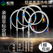WRNK-191 K-type armored high temperature thermocouple temperature sensor electric heating pair probe Pt100 J E non-standard