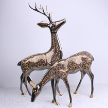 24 Inch Large Animal Bronze Deer Pair Deer Au Style Pendulum Piece Pure Copper Handicrafts Decoration Pakistan Bronzer