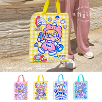 Cute new new stick girl file bag A4 file Hand bag tablet bag storage ins soft cute