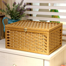 Rattan buckle storage box desktop storage box covered snack box storage box underwear box