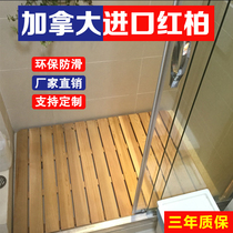 Customized shower room floor anticorrosive wood Mat toilet bathroom non-slip wood mat bathroom floor mat water insulation wooden pedal