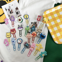 Korean creative cartoon soft silicone booklet book student stationery paper clip cute paper clip decoration