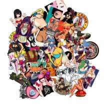 50 sexy beauty stickers paper skateboard suitcase laptop PVC waterproof surf movie character stickers