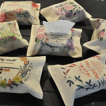 Hipster cotton linen fabric Tissue Bag car drawing box car tissue box living room coffee table linen paper box