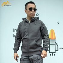 Helliken helikon gray men's hooded warm fleece outdoor tactical clothing city hoodie