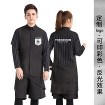 Hairdressing salon shop overalls Barber perming technician assistant work clothes bar overalls custom printed logo