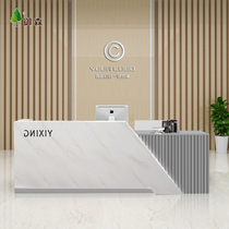 Modern and simple cashier Imitation marble front desk Light luxury bar Commercial company reception desk Beauty salon counter