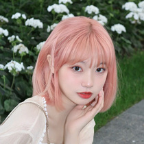 Japanese short hair wig female natural daily orange Pink Lolita Simulation student head black cos summer age reduction