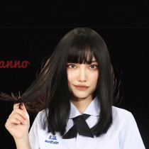 Taboo girl Nano wig student medium long straight hair manga Qi bangs natural clavicle repair round face full headgear