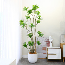 Internet celebrity simulation green plant lily bamboo potted high-end light luxury bionic plant large living room floor-to-ceiling decorative fake tree