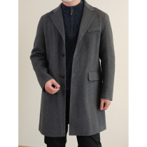 ゅ full clothing autumn and winter 2021 mens suit collar wool double-sided tweed coat medium and long coat AG9NU017