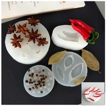 Star anise big material pepper spice pepper silicone mold hot pot milk tea chocolate decoration plate decorated with red oil