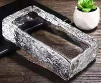 Solid long strip glass brick side ice crystal pattern hot melt brick Crystal brick partition Porch Art Glass