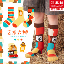 Childrens socks cotton autumn and winter thickened boys and womens middle tube stockings autumn childrens baby winter Korean tide socks