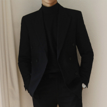 Korean double-breasted suit jacket men Korean slim suit jacket business dress new best man wedding dress