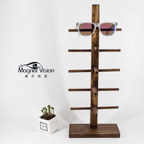 Magnet solid wood rub color old glasses shelf display rack High-grade sunglasses sunglasses display display shelf