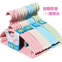 Hangers thickened adult non-marking hangers household non-slip 360 degree turn head hanger plastic thick clothes hanger