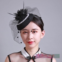 Night Shanghai veil little top hat dinner party tiara female hat Joker stage Jockey Club accessories