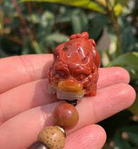 Yang Yujia natural yellow dragon Jade chicken blood red three color faucet Zhengcai key chain pendant pendant certificate