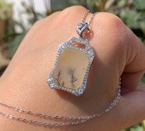 Yang Yujia Natural Yellow Dragon Jade Ice Aquatic Flower 925 Silver Inlaid Clavicle Pendant Pendant Certificate New