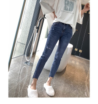 Ripped jeans womens 2021 new summer thin high-waisted nine-point pants giant soft slim thin feet pants tide