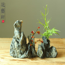 Handmade small rockery green dragon stone hydroponic freehand landscape Stone Mountain Flower bonsai decorative flower arrangement auxiliary ornaments