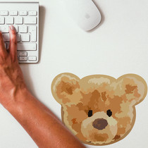 Mouse pad round small cute girl teddy bear easy to carry laptop mouse pad