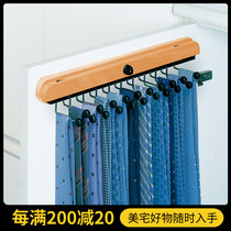  Italy imported wall-mounted tie rack multi-function household belt silk scarf storage rack solid wood tie rack