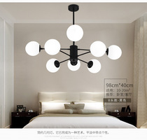 American small chandelier 6 heads 9 heads 12 creative ball black and white matching lamp led changing chandelier