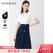 YINER sound childrens clothing 2021 summer new fashion temperament commuter stitching waist dress
