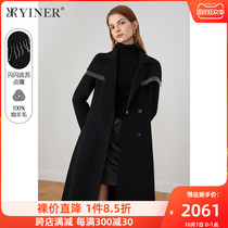 YINER womens clothing 2021 Winter New temperament long suit collar wool wool jacket