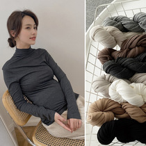 Pregnant woman beating undershirt Autumn Bottling Gestation Gestation half high collar Undershirt Autumn Winter with a long sleeve blouse for a large size T-shirt