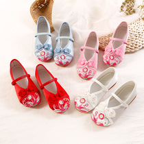 Hanfu girl antique embroidered shoes non-slip retro ethnic dance daily Joker costume Super fairy princess shoes