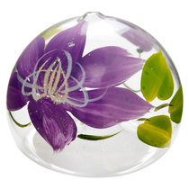 Japanese-made Glass Float Clematis (Purple) 1 traditional maki-painted floating ornament