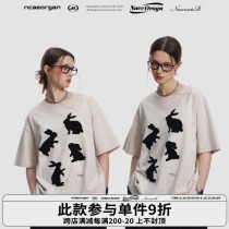 CODICE 23 SS Rabbit silhouette short sleeve summer men and women street hip hop loose T-shirt rabbit year limit