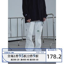 CODICE Lin Mo with original Tide brand autumn and winter embroidery white casual pants couple loose straight micro trousers