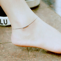 925 sterling silver high-end sense does not fade silver anklet female ins explosion net red foot chain 2021 new trendy summer