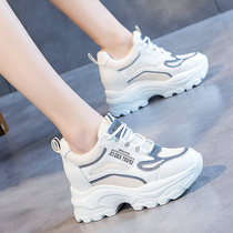 ins Super fire old father shoes women 2021 autumn new travel shoes wild leisure sports inner increase small white shoes