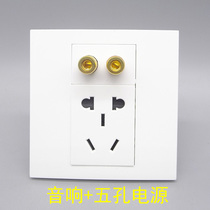 86 type five-hole power supply plus audio two three plug 10A banana head 5 holes water column audio convex head two holes 5 1 surround