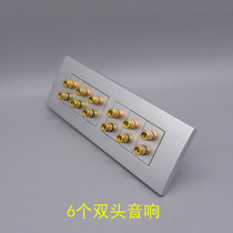 Silver 118 six-position double-head audio socket six-head 12-hole speaker cable 5 1 surround audio banana socket