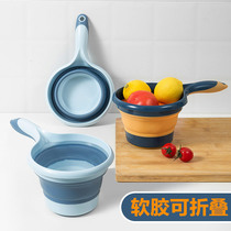 Home family handle folding water spoon Kitchen household thickened plastic water scoop for children bathing baby shampoo cup water scoop