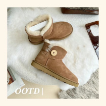 Sangpo autumn and winter ladies snow boots sheep fur one flat bottom classic belle button short boots 1016422