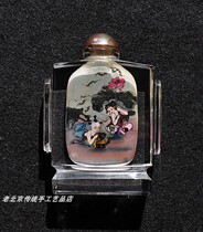 Lotus boy lady figure old inner painting pure hand-painted snuff bottle old goods national traditional old Beijing handicraft gifts