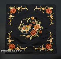 Wedding Celebration Supplies Mandarin Duck Drama Water Real Silk Cushions Chair Cushion of Pillow Cover Handmade Embroidered old embroidered piece Beijing embroidered handmade embroidery