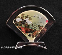 Songhe picture table screen table card small screen desktop decoration old inner painting pure hand-painted foreign exchange old goods old Beijing handicrafts