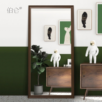 Nordic full-length mirror Full-body mirror wall-mounted home bedroom floor-to-ceiling mirror wall-mounted clothing store fitting mirror ins wind