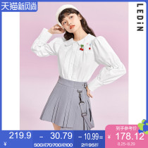  Le Cho cherry doll collar shirt 2021 early autumn new long-sleeved white sweet top with chic niche women
