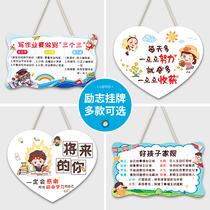 Creative motivational slogans listed student room door decoration learning notice sign childrens bedroom door pendant