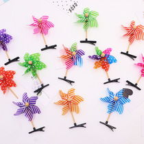 Stall hot sale Colorful windmill small hairpin Cute princess mini kindergarten hairpin small gift